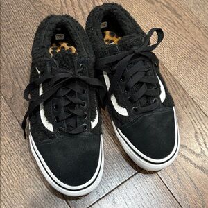 Vans Fuzzy Black and White Sneakers